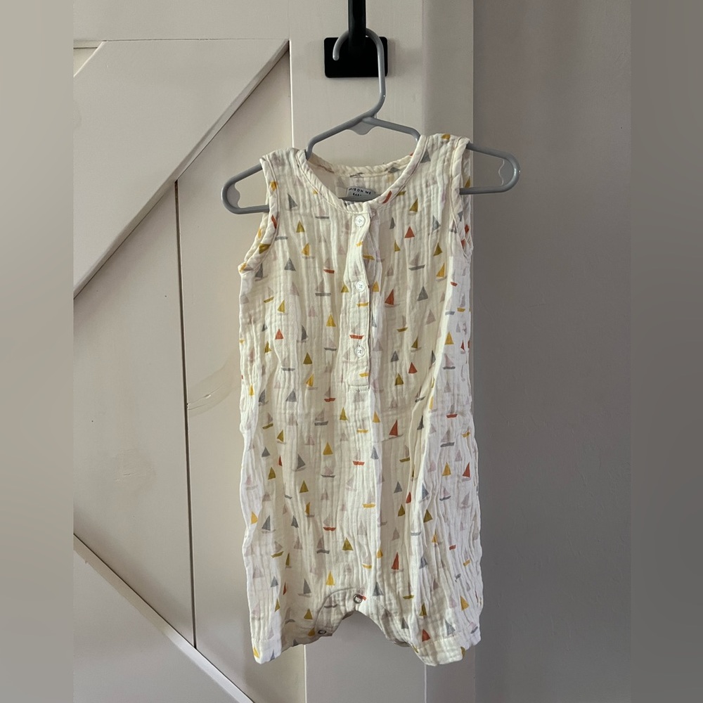 Sailboat Short Romper, Maison Me 18-24 Month